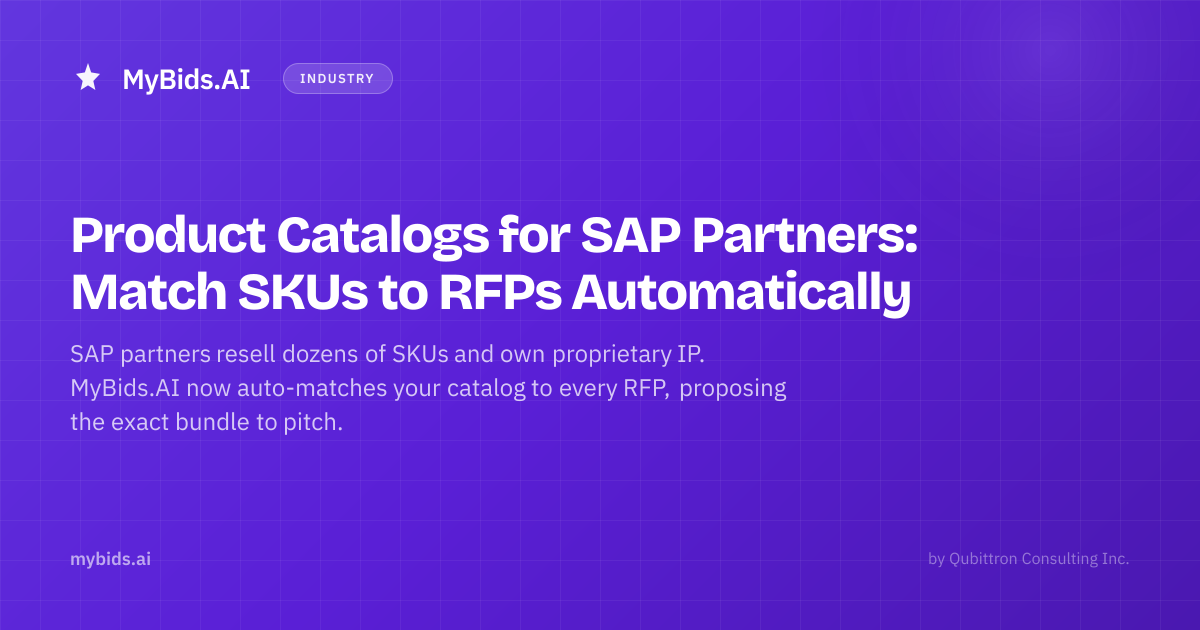 Product Catalogs for SAP Partners: Match SKUs to RFPs Automatically ...